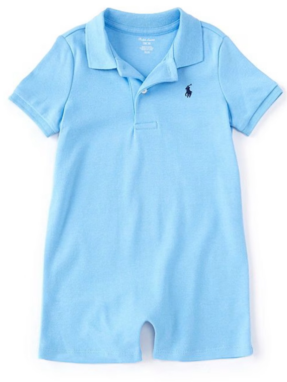 Ralph Lauren Baby Boys Short Sleeve Polo Interlock Shortall - 3 months